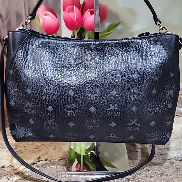 MCM EUC Black Visetos Coated Canvas and Leather Klara Bag 2 WAY - Picture 6 of 10